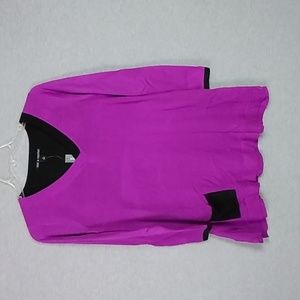Zac & Rachel Long Sleeve Sweater Shirt Medium Purple Black Lightweight